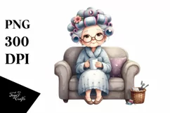 Watercolor Lady Couch | Sublimation | Clipart Product Image 3