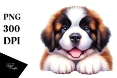 Happy Baby Saint Bernard, Clipart PNG Product Image 1