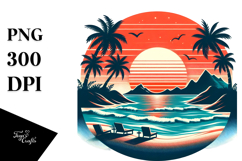 Retro Tropical Island Sunset, 20 oz Tumbler Product Image 1