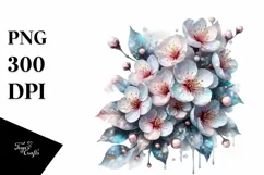 Detailed Glossy Cherry Blossom Made of Shiny Material | Product Image 1