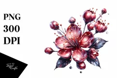 Detailed Glossy Cherry Blossom Made of Shiny Material | Product Image 1