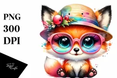 Colorful Layered Fox | Watercolor Cute Clipart Product Image 1