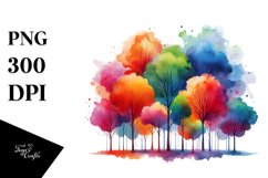 Colorful Abstract Rainbow Trees | Sublimation | Clipart Product Image 1