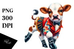 Colorful Baby Cow PNG Product Image 1