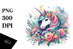 Colorful Unicorn Clipart Product Image 1