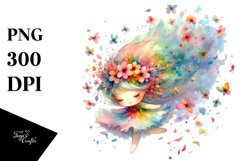 Cute Fairy Tumbling with Petals in the Wind Product Image 1