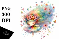 Cute Fairy Tumbling with Petals in the Wind Product Image 1