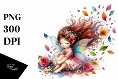 Cute Fairy Tumbling with Petals in the Wind Product Image 3