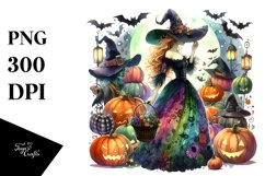 Vibrant Witch Dressed for Halloween Product Image 1