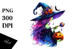 Vibrant Witch Dressed for Halloween Product Image 1
