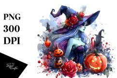 Vibrant Witch Dressed for Halloween Product Image 1