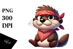 Goofy Cartoon Otter, Trending Art Product Image 1