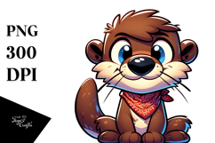 Goofy Cartoon Otter, Trending Art Product Image 1