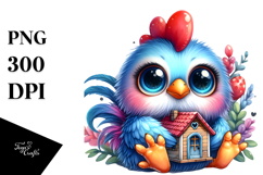 Vibrant Baby Rooster, Watercolor Design Product Image 1