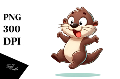 Silly Otter with Bandana PNG Product Image 1