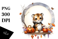 Cute Baby Tiger, Halloween PNG Product Image 1