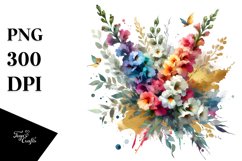 Colorful Bouquet with Snapdragon | Sublimation | Clipart Product Image 1