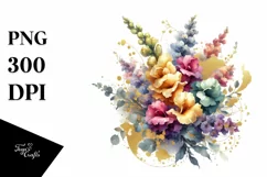 Colorful Bouquet with Snapdragon | Sublimation | Clipart Product Image 3