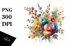 Colorful Bouquet with Snapdragon | Sublimation | Clipart Product Image 3