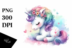 Baby Unicorn Pastel Watercolor Product Image 3