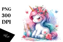 Colorful Pastel Baby Unicorn | Sublimation | Clipart Product Image 1