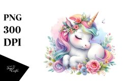 Baby Unicorn Pastel Watercolor Product Image 3