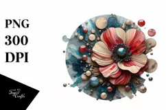 Wooden Material Poppy | Abstract Metalic Clipart Product Image 3