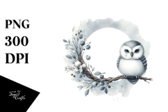 Washed Watercolor Simple Owl PNG Product Image 1