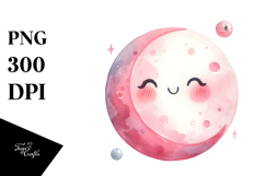 Pinkish Smiling Half Moon PNG Product Image 1