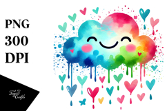 Colorful Cloud Hearts PNG Product Image 1