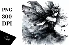 Gothic Fairy Running, Transparent PNG Product Image 3