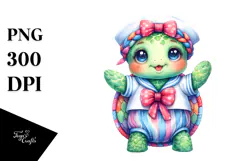 Colorful Baby Turtle Sailor Suit Clipart Product Image 1