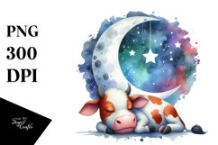 Colorful Sleeping Moon Clipart Product Image 3