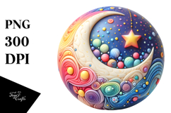 Colorful Whimsical Moon Clipart Product Image 1