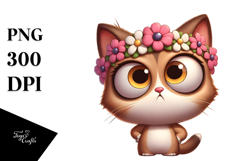 Exaggerated Cartoon Kitten PNG Product Image 1