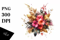 Vibrant Bouquet with Impatiens | Sublimation | Clipart Product Image 3