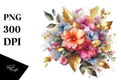 Vibrant Bouquet with Impatiens | Sublimation | Clipart Product Image 3