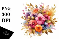 Vibrant Bouquet with Impatiens | Sublimation | Clipart Product Image 3
