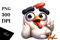 Cartoony Chicken with Anthropomorphic Features, PNG Product Image 1