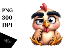 Cartoony Watercolor Chicken PNG Product Image 1