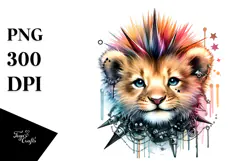 Energetic Baby Lion, Transparent PNG Product Image 1