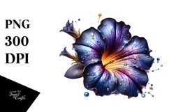 Detailed Glossy Petunia Watercolor Splash Like Clipart Product Image 3