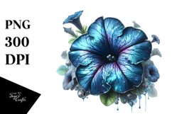 Detailed Glossy Petunia Watercolor Splash Like Clipart Product Image 3