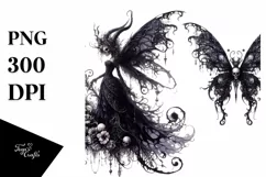 Detailed Gothic Fairy | Sublimation | Clipart Product Image 1