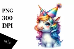 Colorful Baby Unicorn PNG Product Image 3