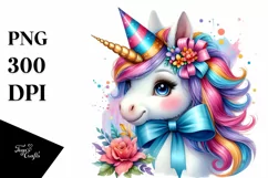 Colorful Baby Unicorn PNG Product Image 3