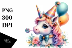 Colorful Baby Unicorn PNG Product Image 3