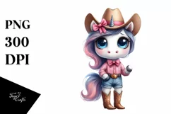 Watercolor Expressive Big Eyes Cowboy Boots | Clipart Product Image 3