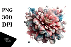 Marble Zinnia with Watercolor Splash Product Image 1