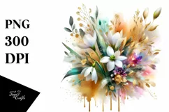 Colorful Abstract Vibrant Bouquet Gold Foil Product Image 3